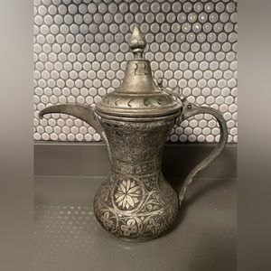 Antique Turkish silver copper ewer